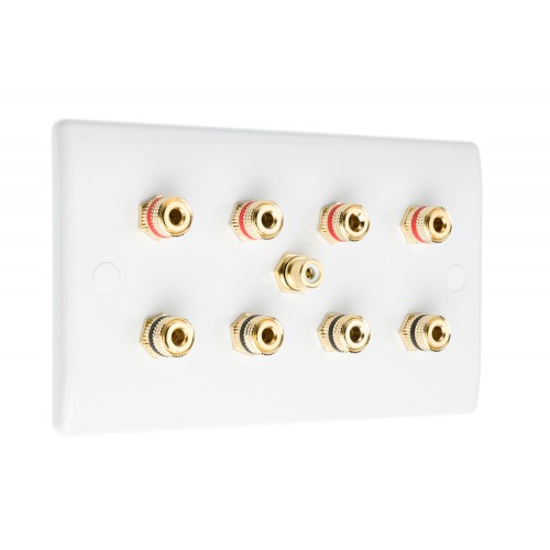 Complete dolby 4 1 surround sound speaker wall plate kit slimline no